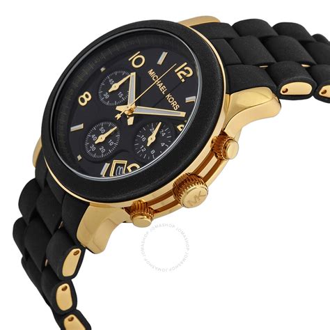 michael kors black wrap around watch|Michael Kors black chronograph watch.